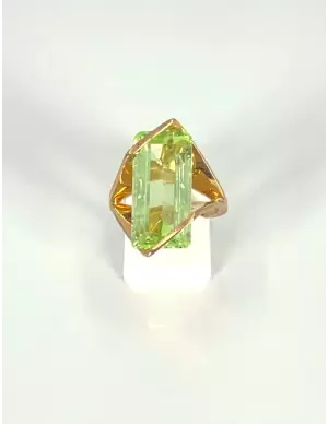 Bague Design Or Jaune & Spinelle Verte 2