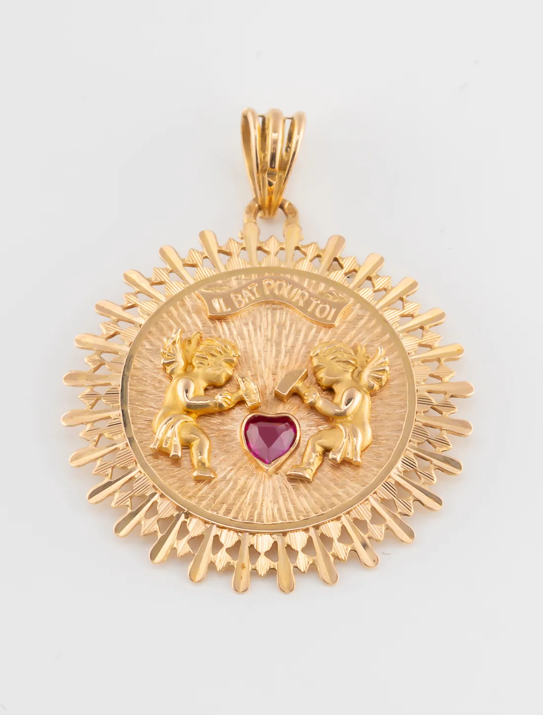 Pendentif Médaille Chérubins Or Jaune
