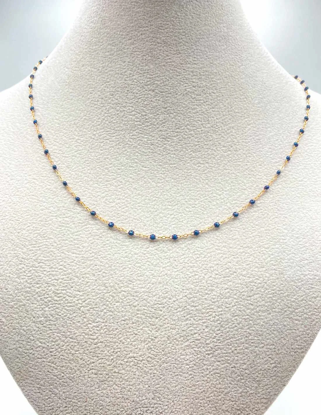 Collier Gigi Clozeau Or Rose 18K Perles Bleues Nuit