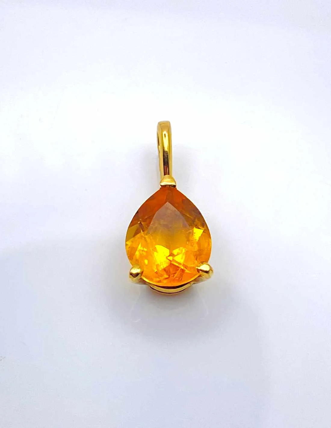 Pendentif Or Jaune & Citrine Poire