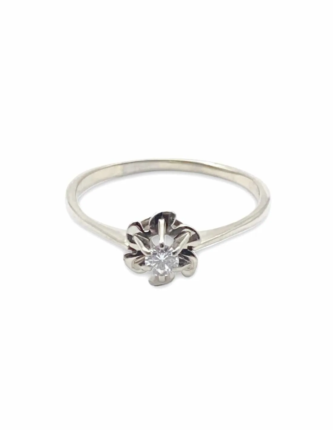 Bague Solitaire Diamant Or Blanc 18k
