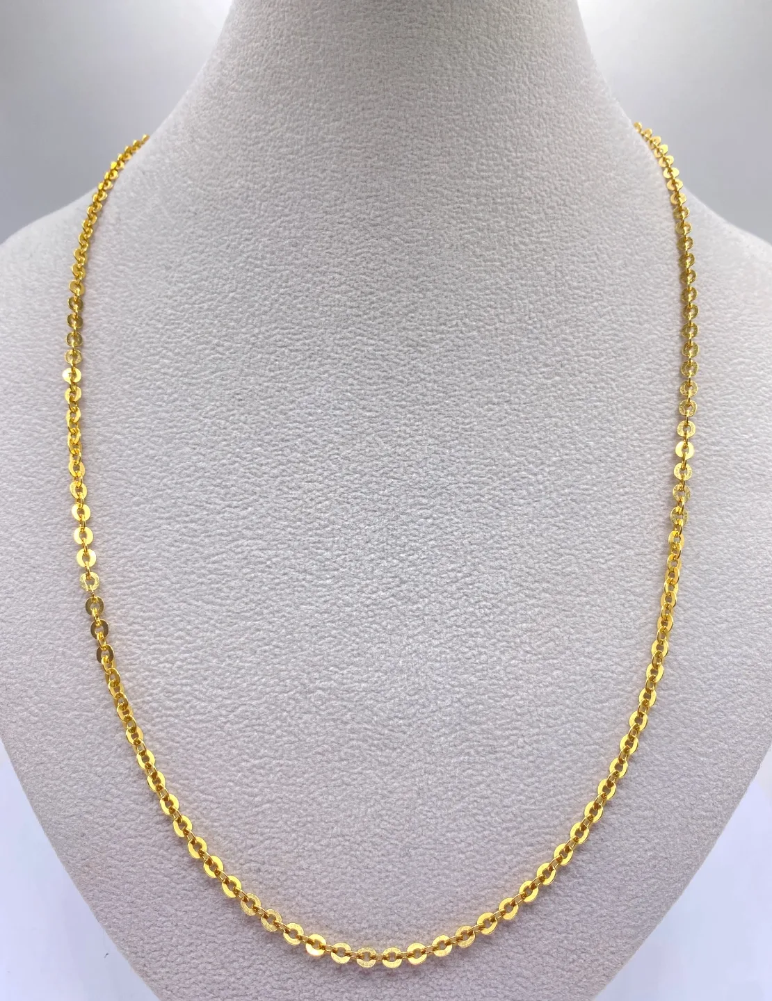 Chaine Mailles Rondes Plates Or Jaune