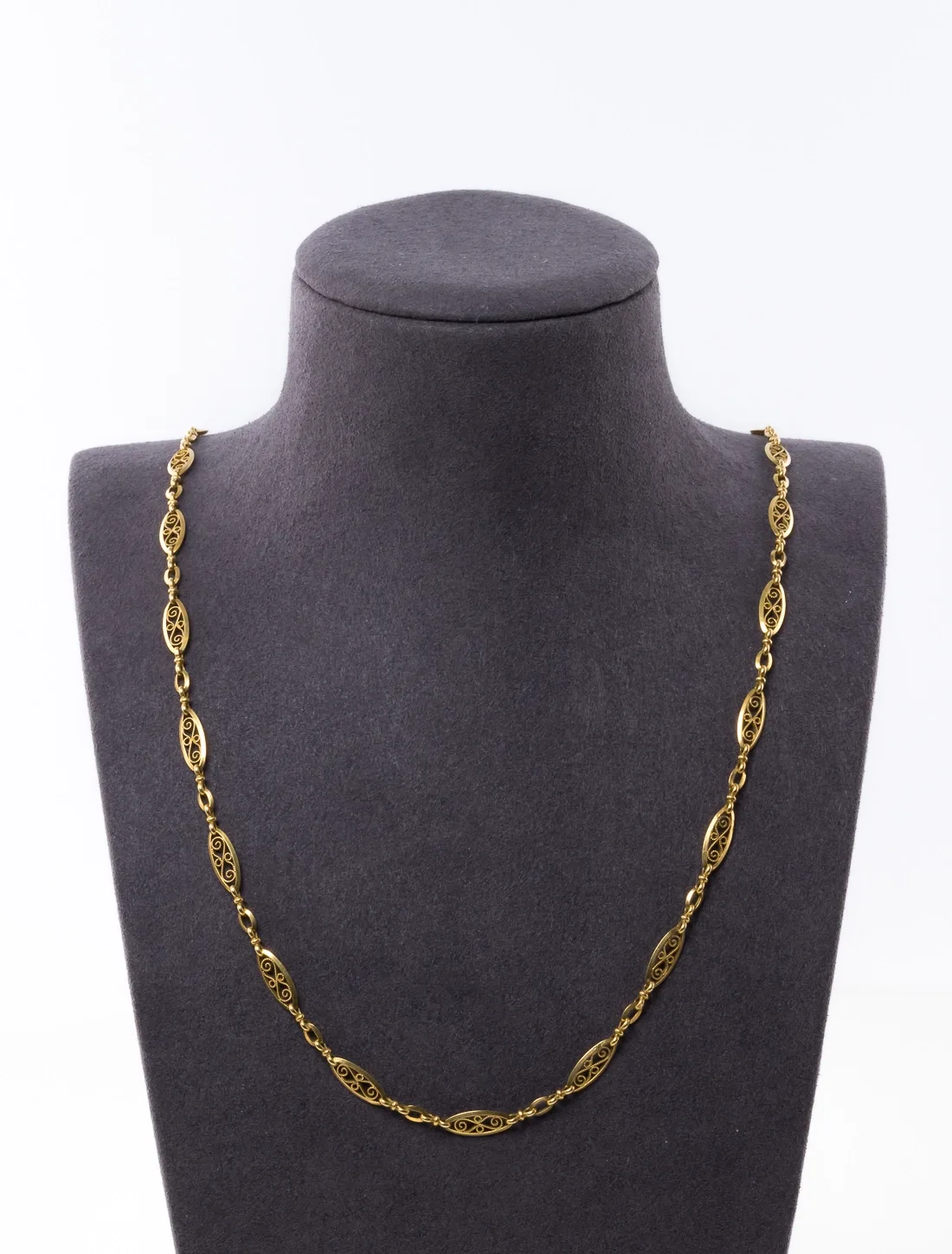 Collier Ancien Filigrane Or Jaune