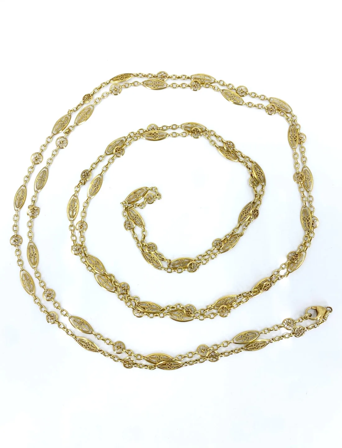Sautoir Chaîne Filigrane Or Jaune