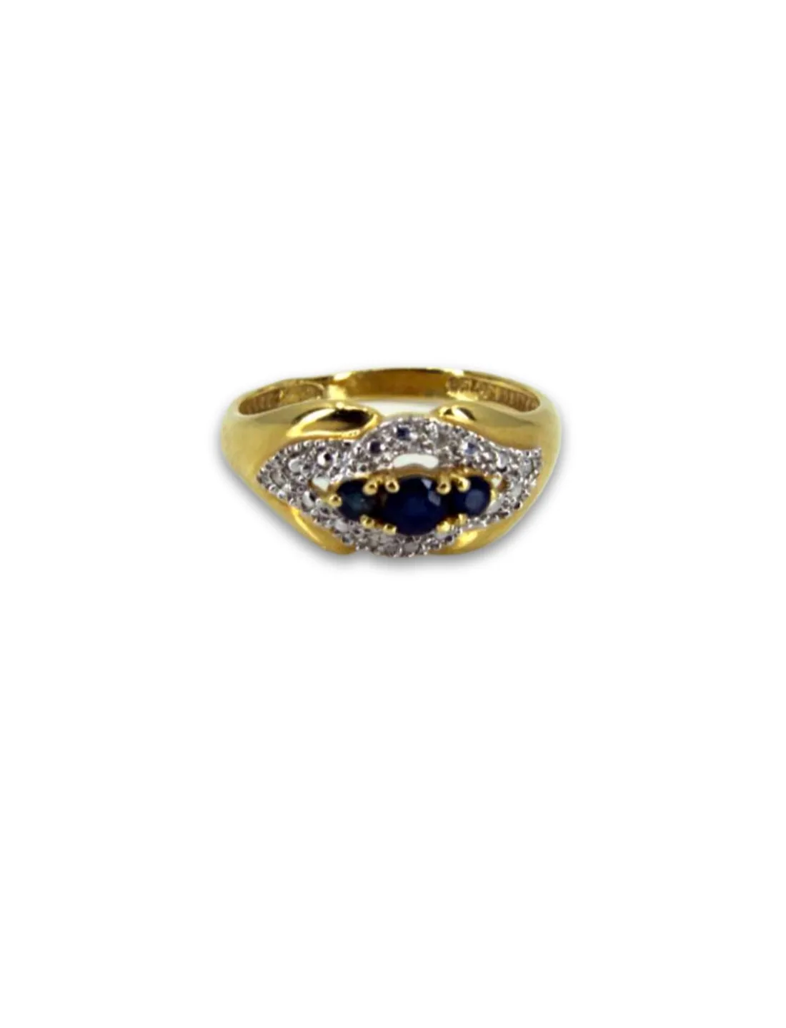 Bague 2 Ors, saphirs & Diamants