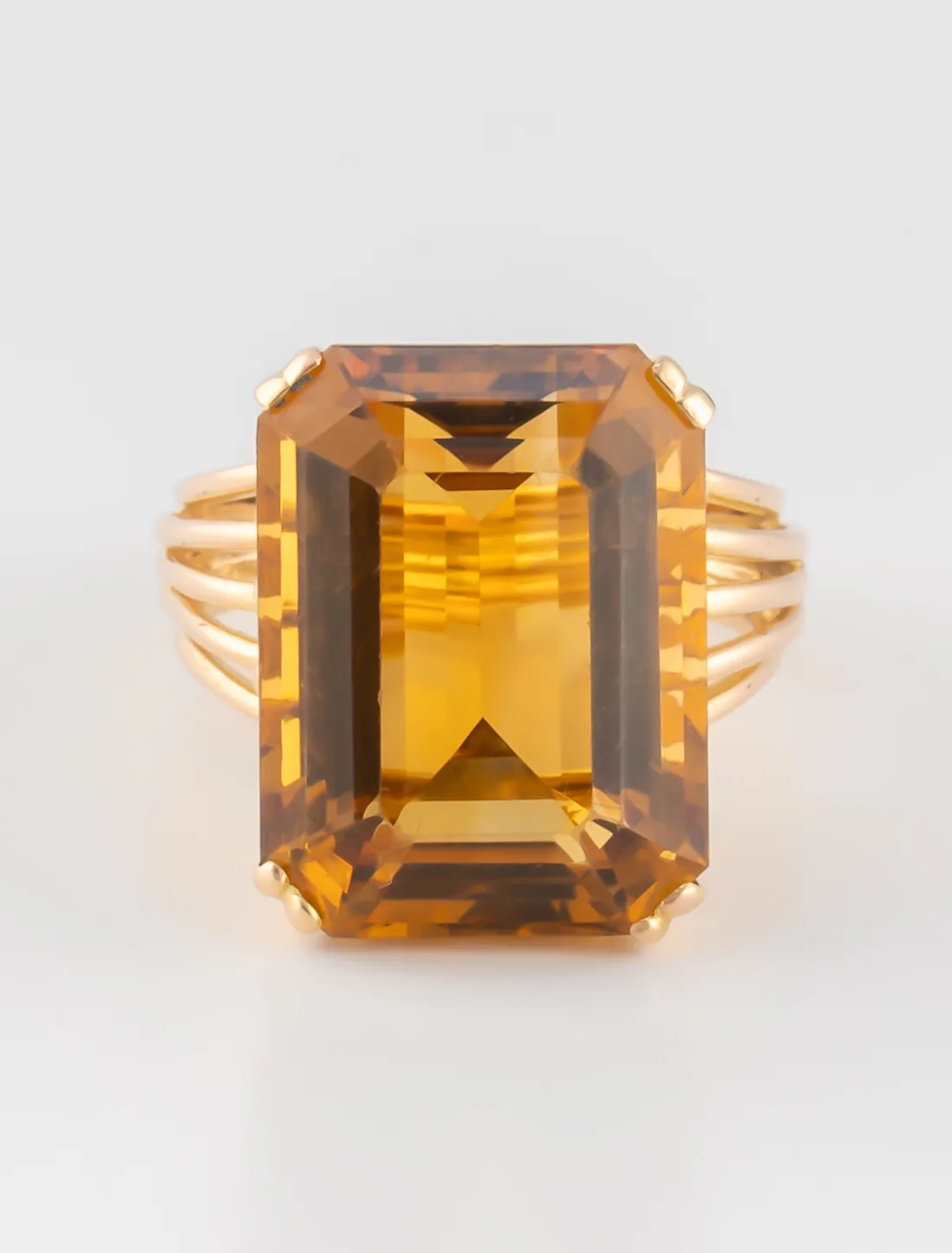 Bague Cocktail Citrine Or Jaune