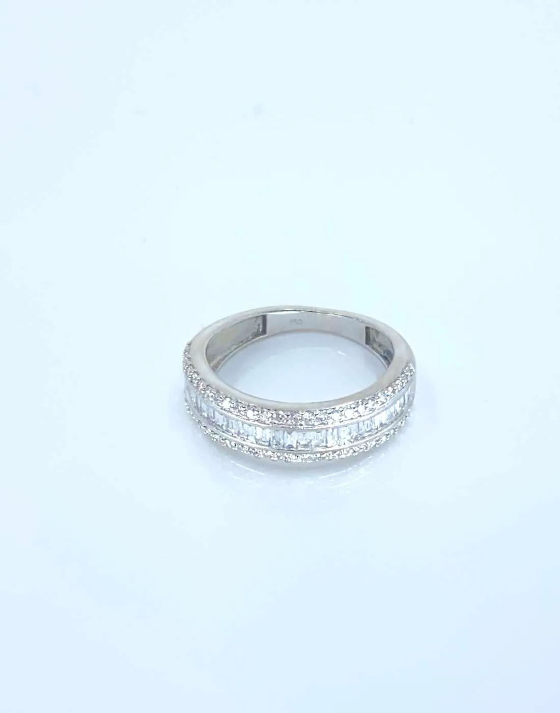 Alliance Demi-tour Or Blanc & Diamants