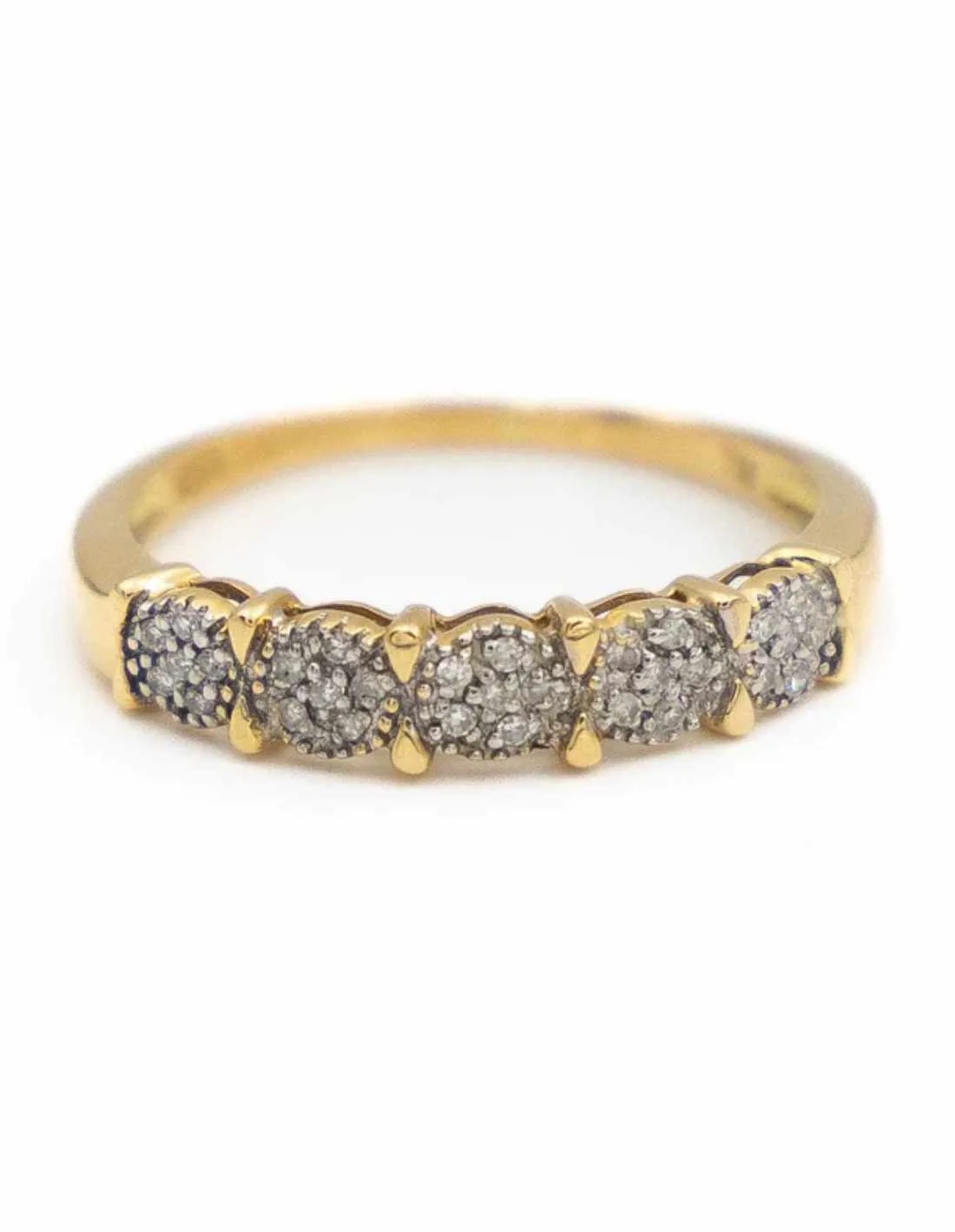 Bague Alliance Or jaune, Or blanc Diamants