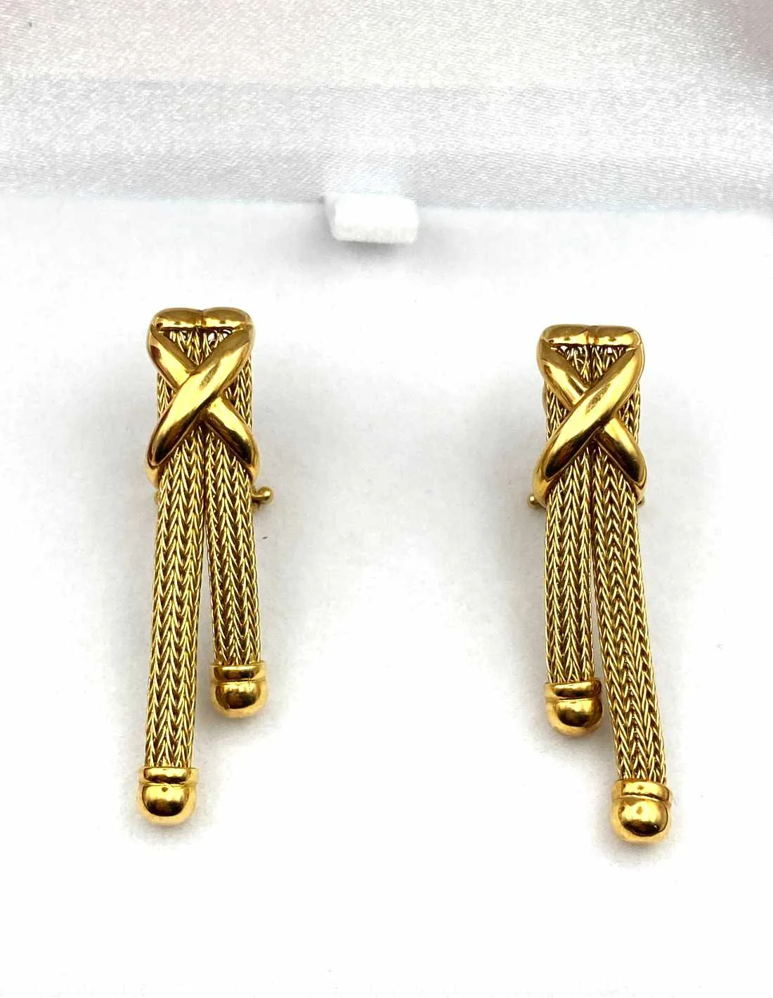 Boucles d'Oreilles Résille Vintage en Or Jaune