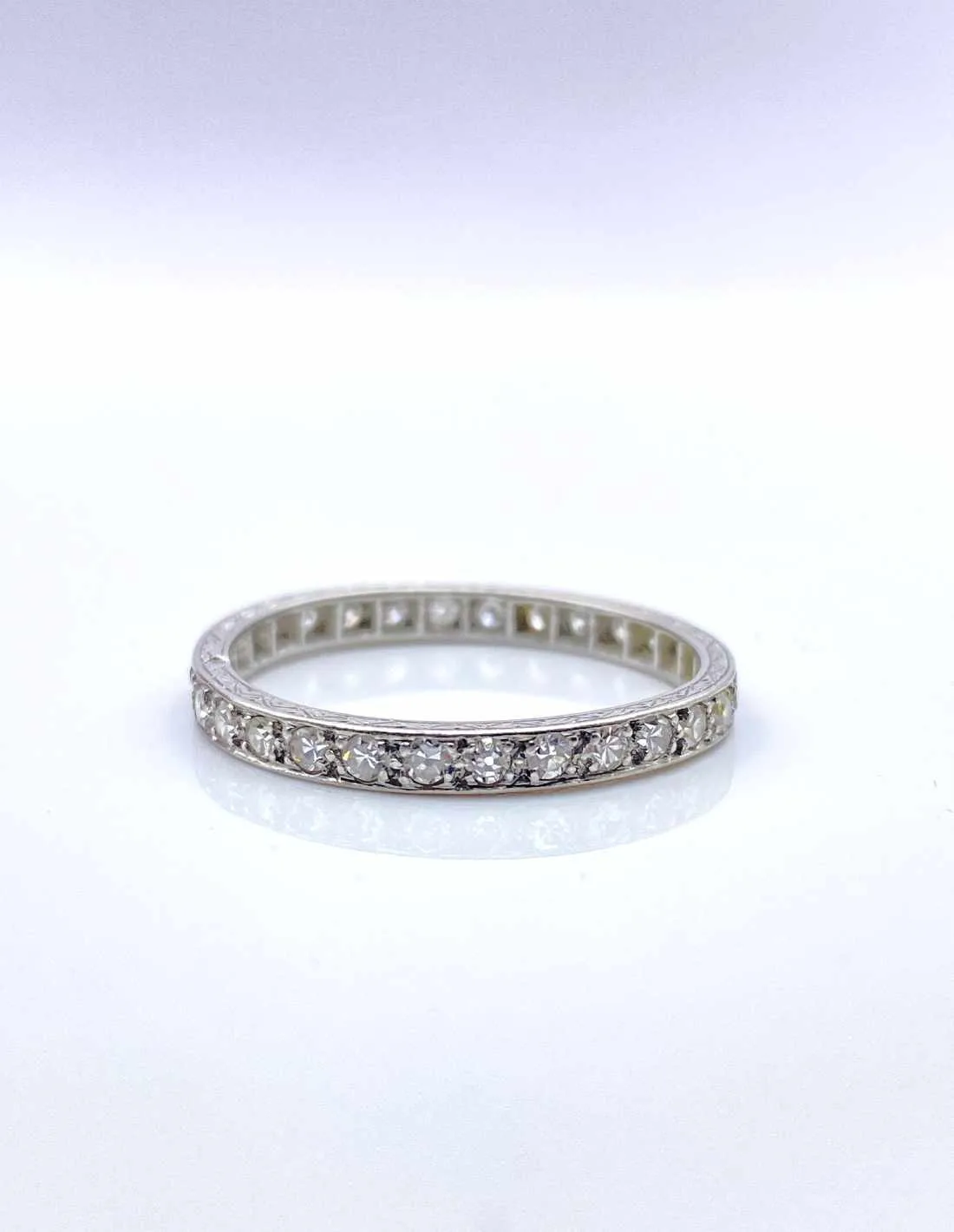 Bague Alliance Vintage Platine & Diamants
