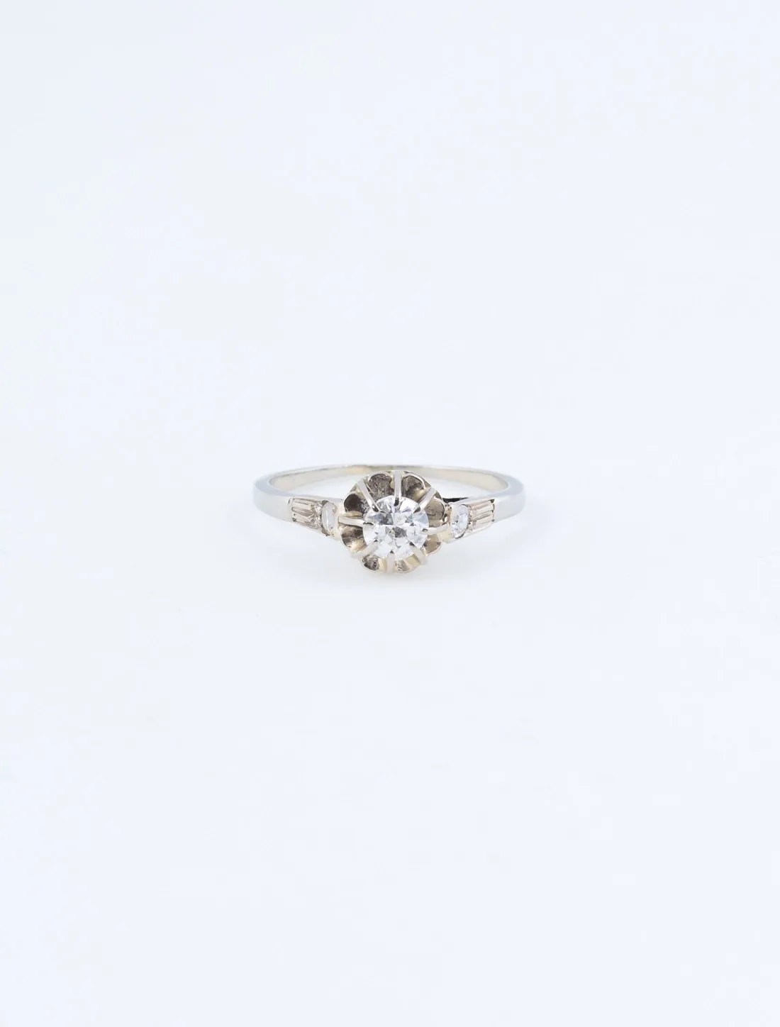 Bague Or Blanc Solitaire Diamant
