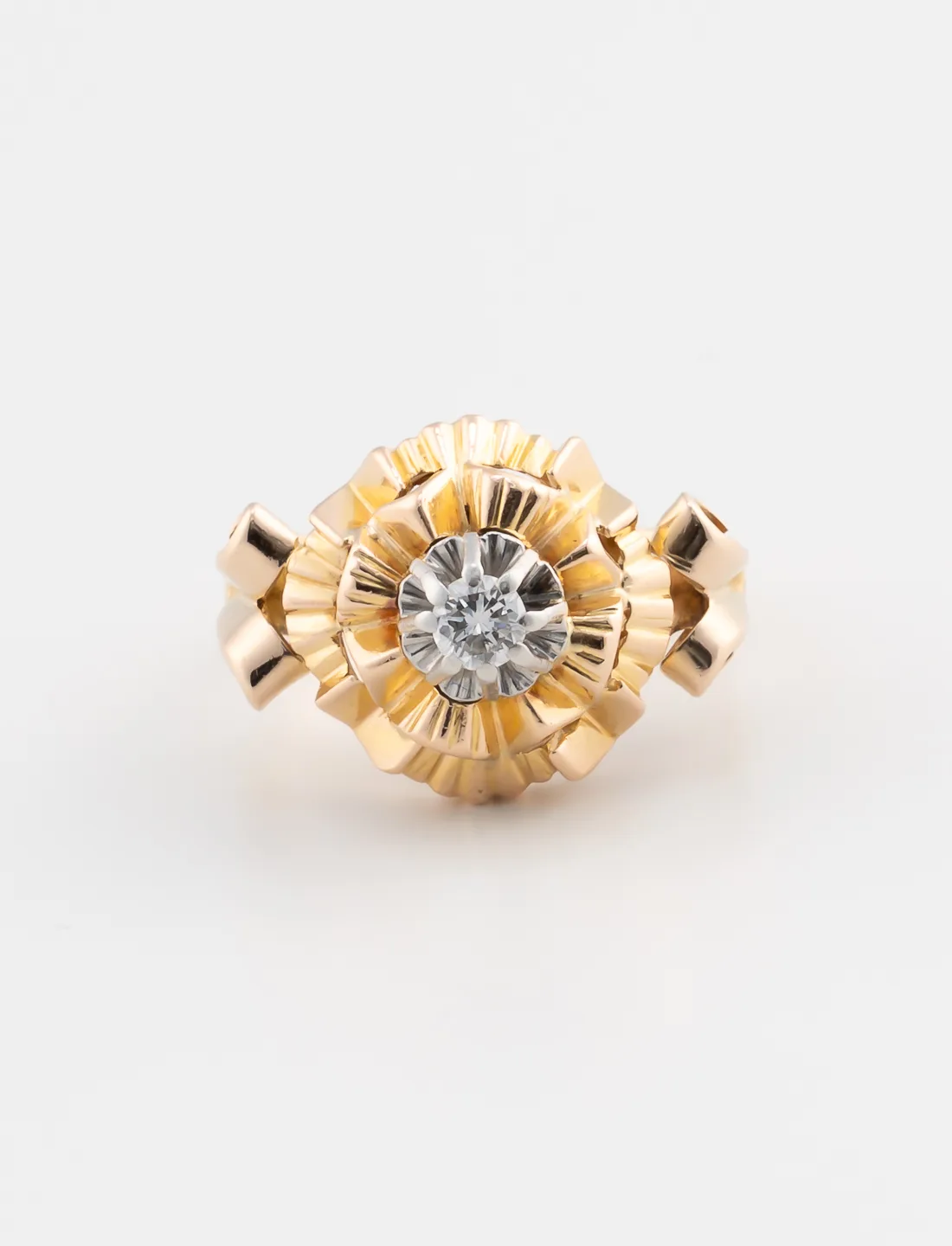 Bague Ancienne Solitaire Deux Ors