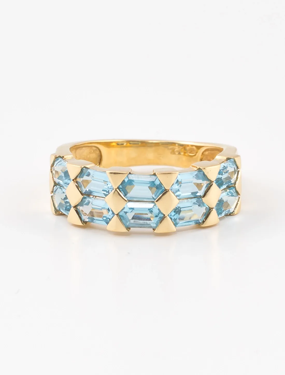 Bague Jarretière Or Jaune & Topazes