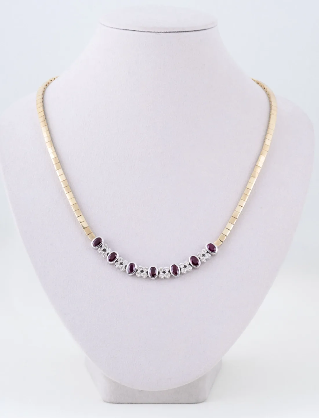 Collier Mailles 2 Ors, Rubis & Diamants