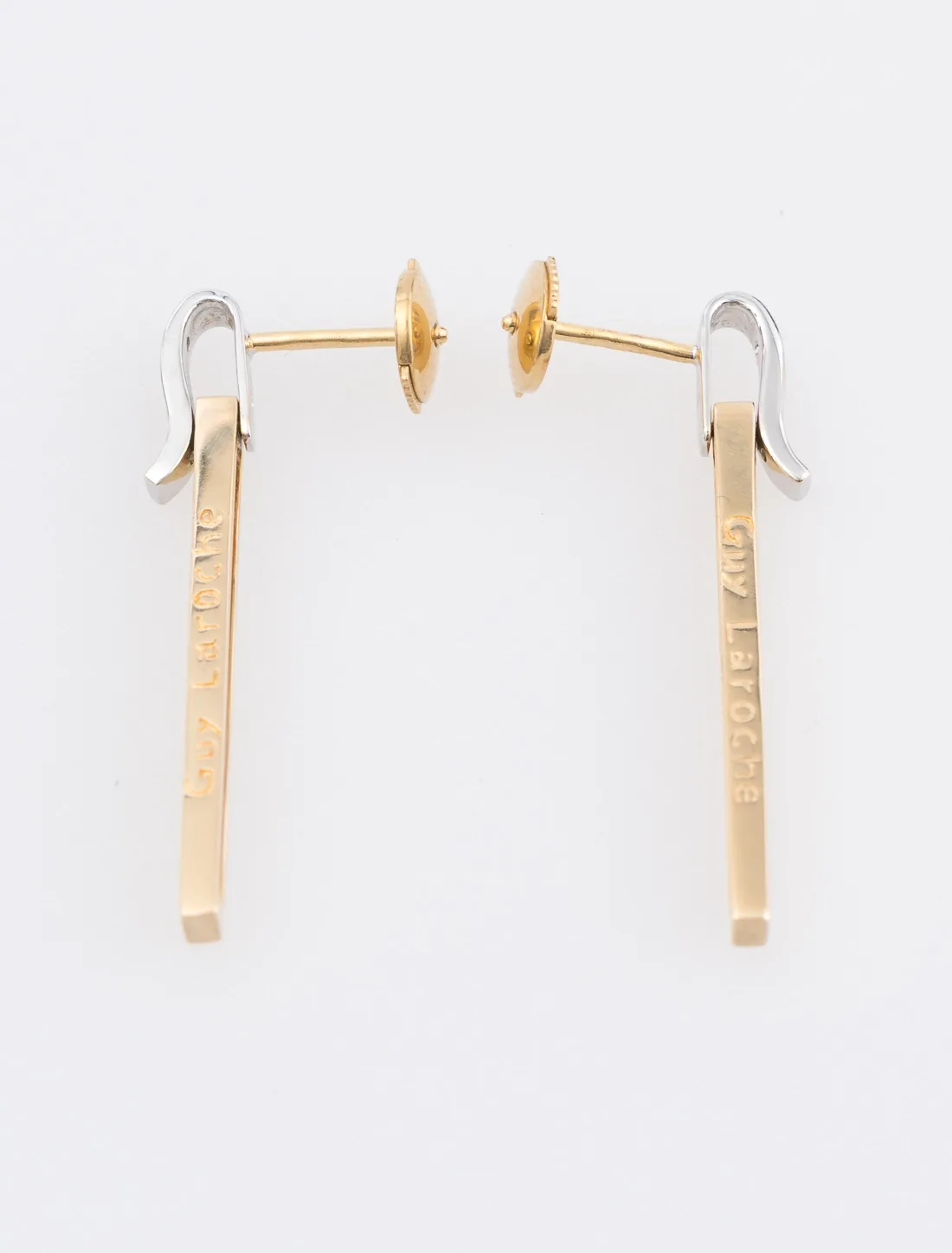 Paire Boucles d'Oreilles Vintage Guy Laroche Or & Diamants