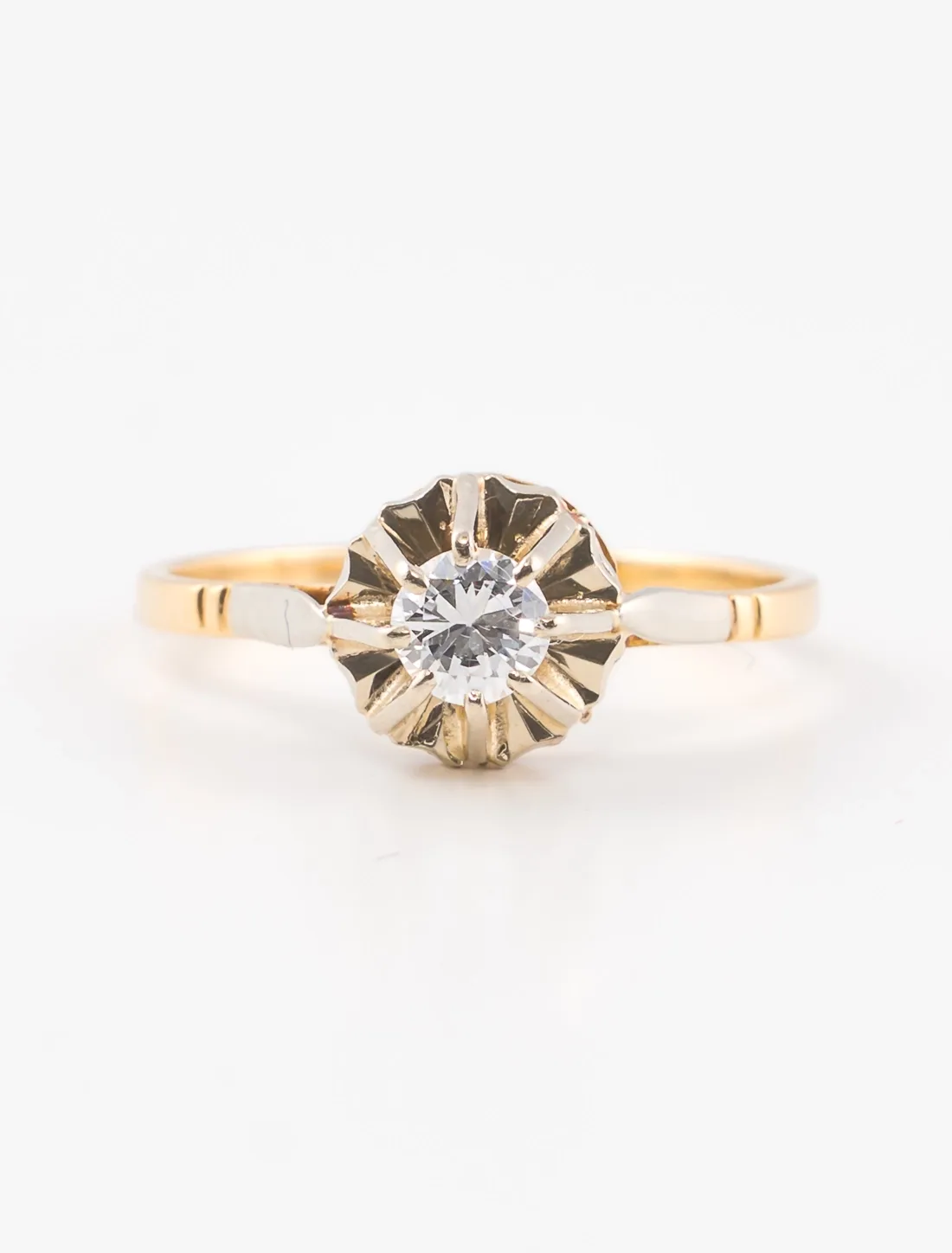 Bague 2 Ors & Solitaire