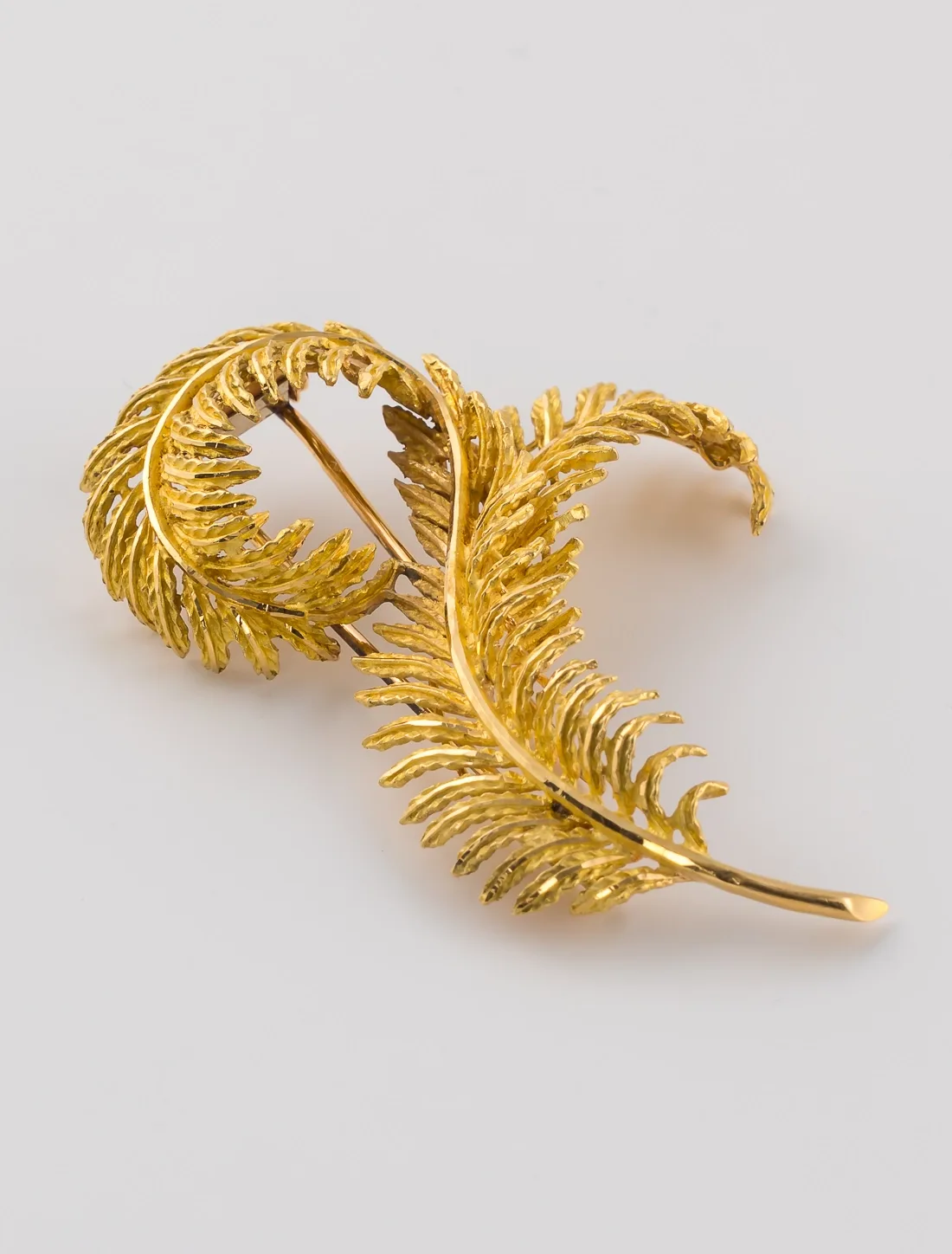 Broche Plume Or Jaune