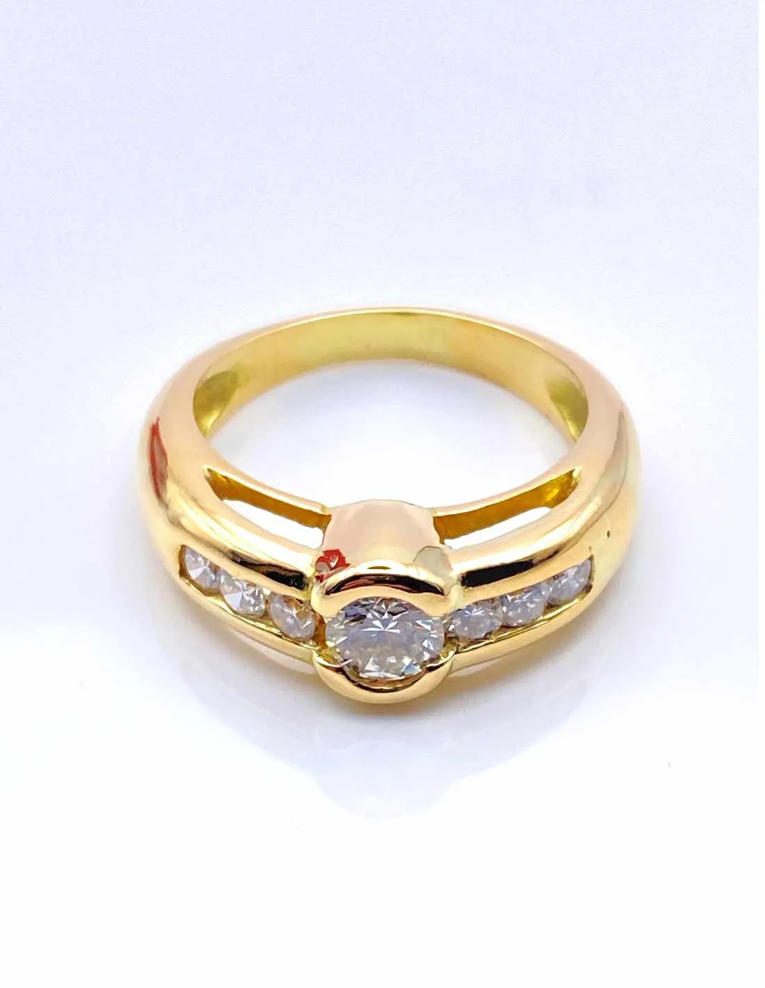 Bague Or Jaune 18k & diamants
