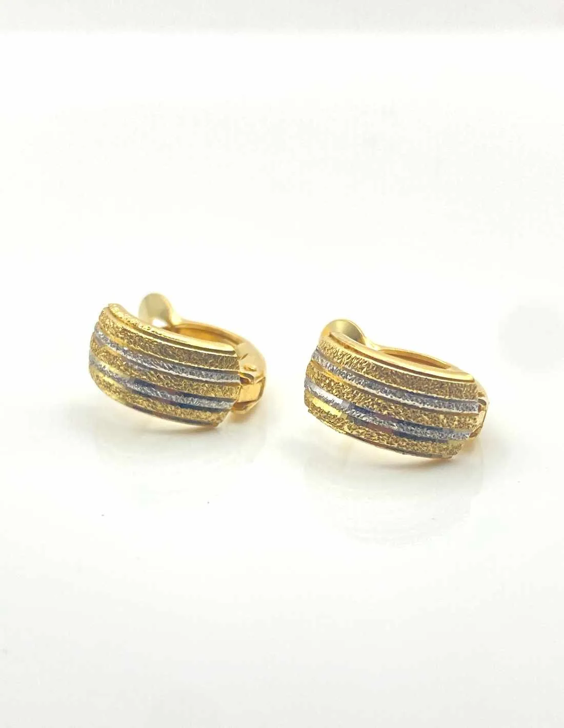 Boucles d'Oreilles Or Jaune & Or Blanc