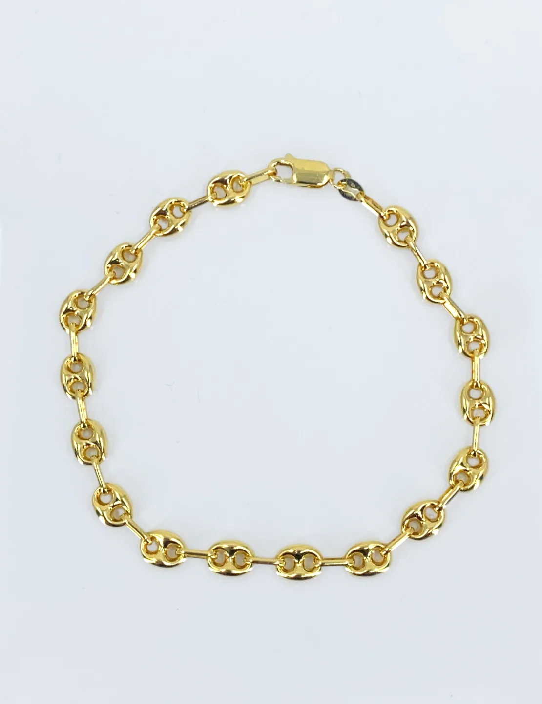 Bracelet grain de café en or jaune