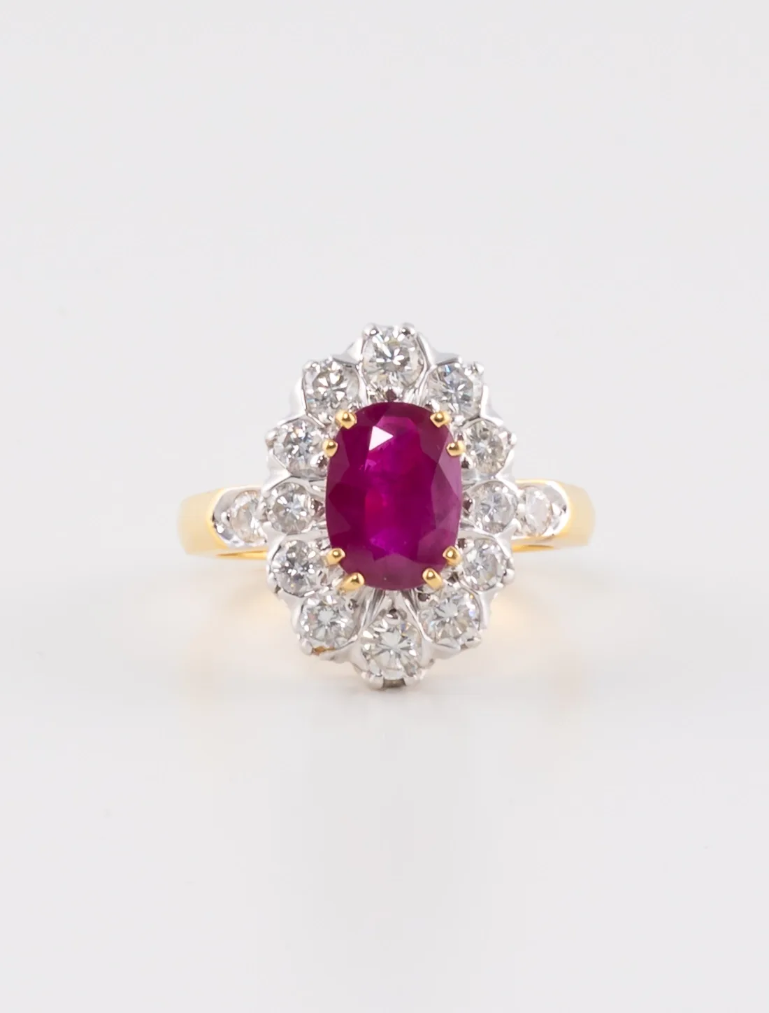 Bague Marguerite Or, Rubis & Diamants
