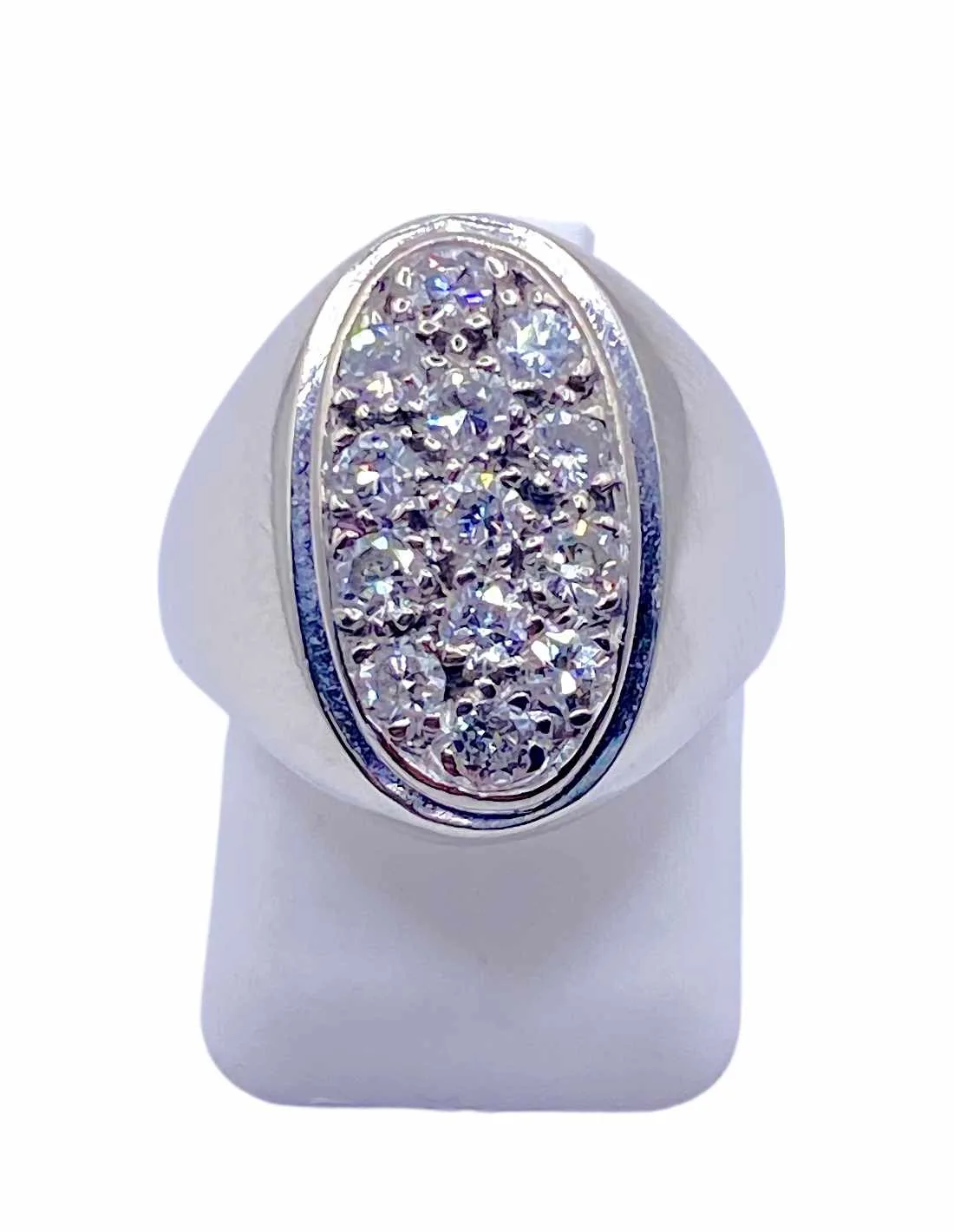 Chevalière Or Blanc 18K & Diamants