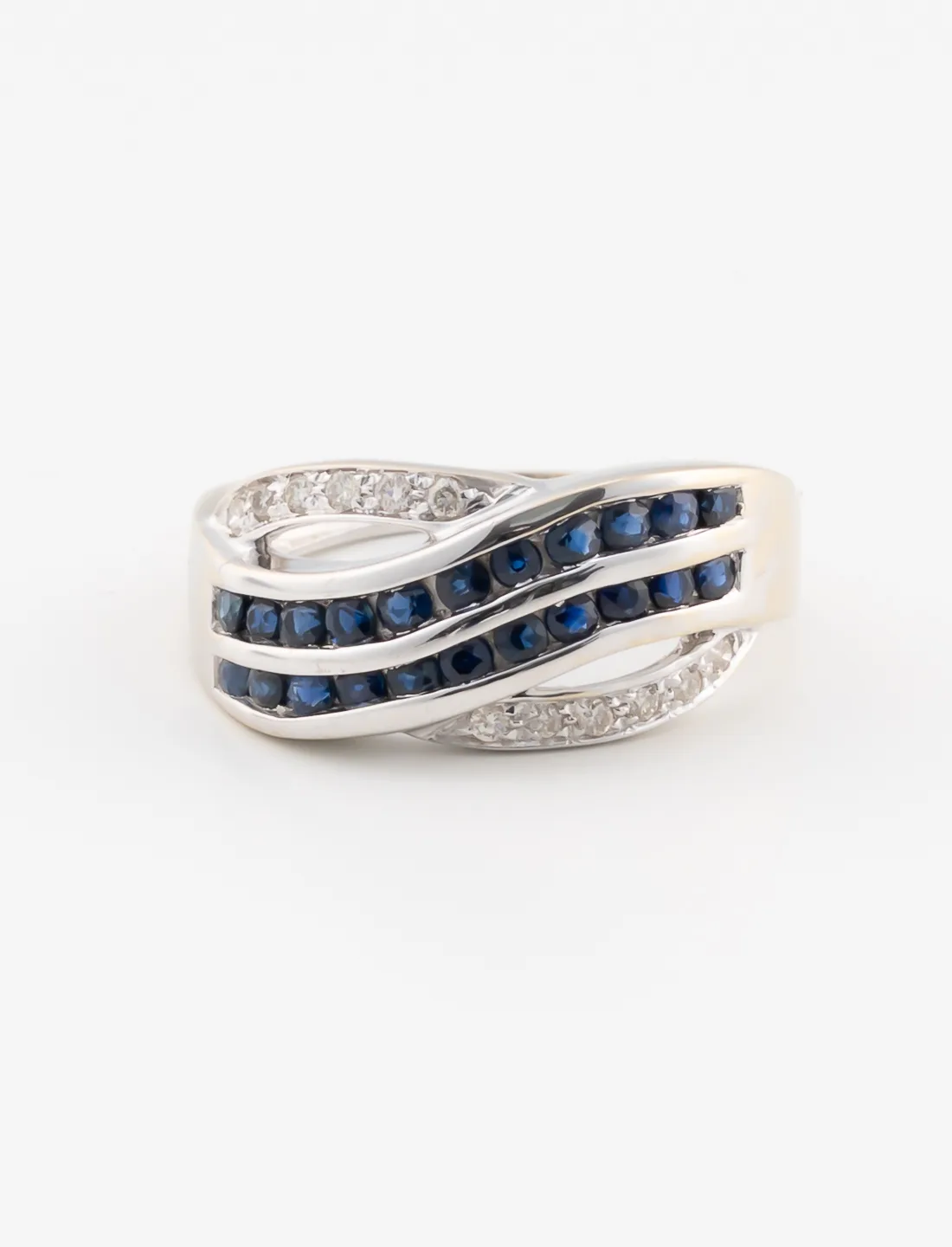 Bague Saphirs & Diamants Or Blanc