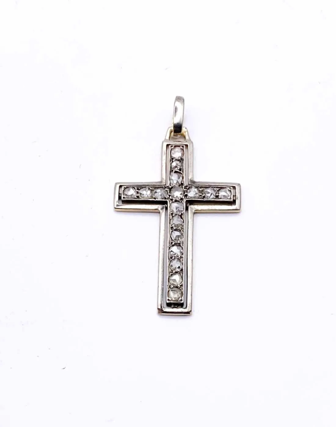Pendentif Crucifix Vintage Or & Diamants