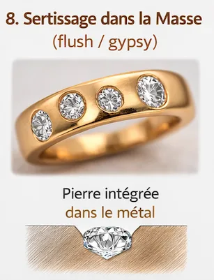 photo du sertissage dans la masse