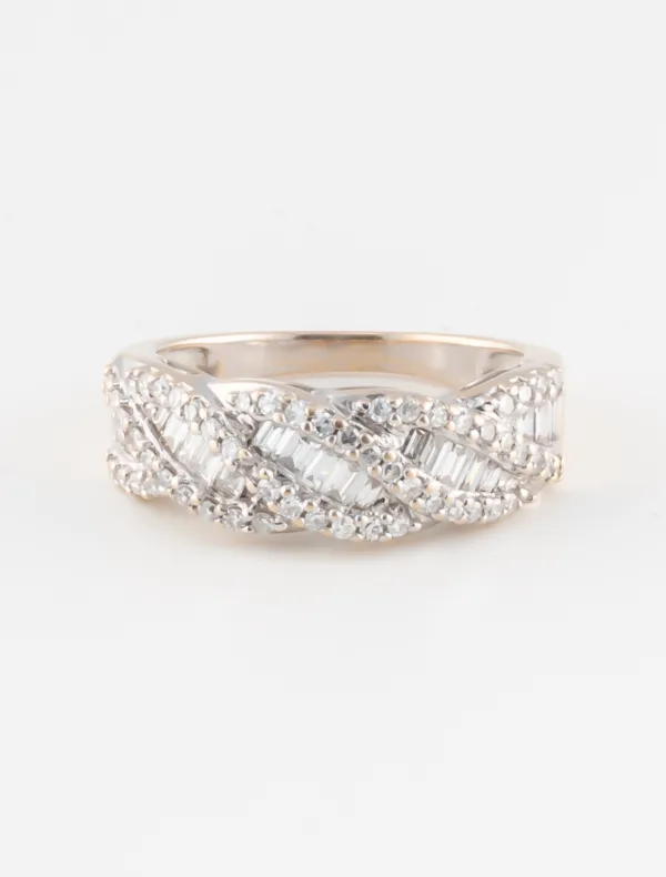 Bague Jarretière Or Blanc & Diamants