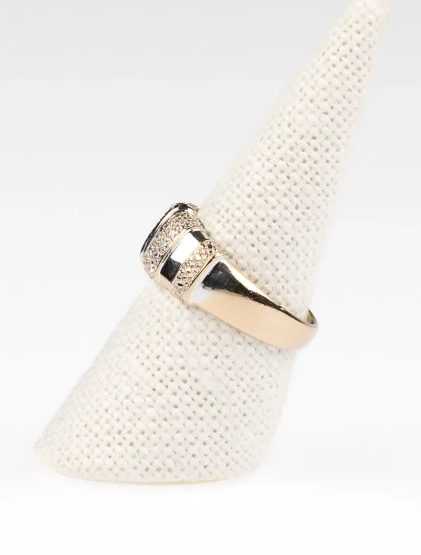 Bague Bandeau Godronnée Or Blanc & Diamants