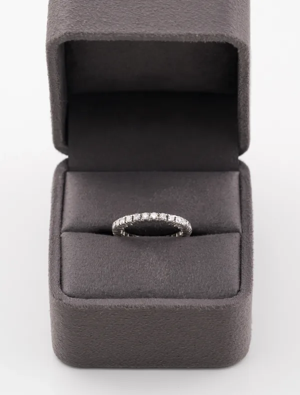 Bague Alliance Américaine Or Blanc & Diamants