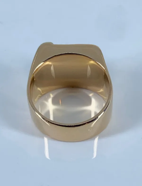 Bague chevalière vintage en or jaune et diamants