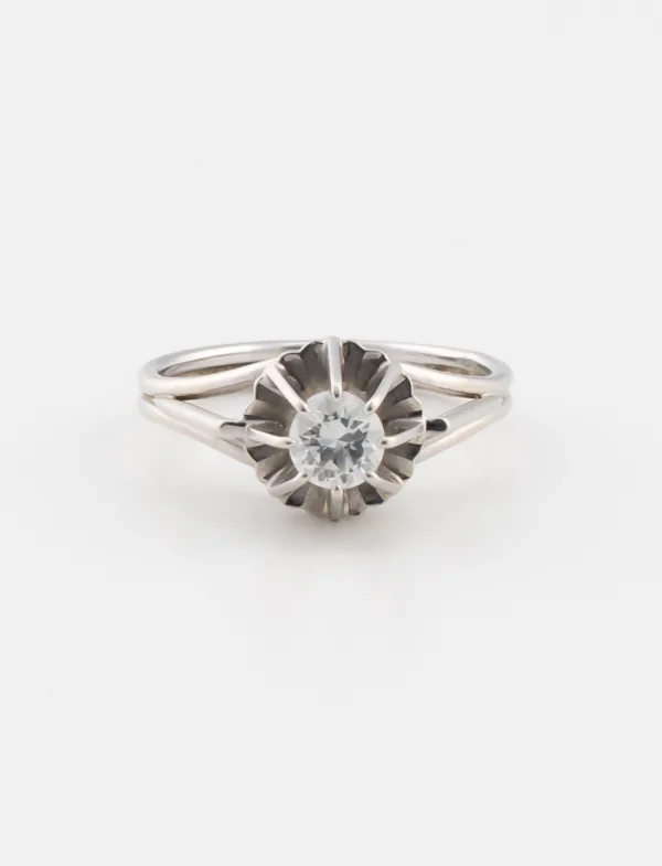 Bague Solitaire Or Blanc