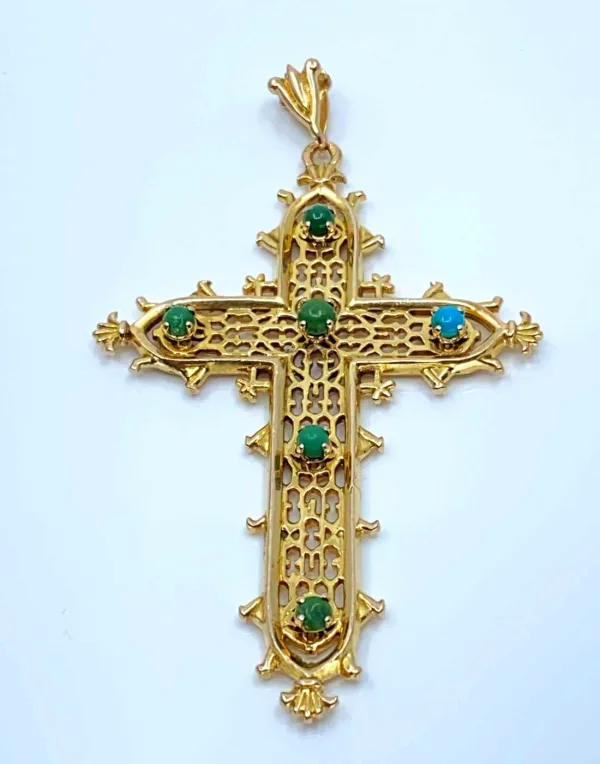 Pendentif croix du pont d'Estaing en or jaune