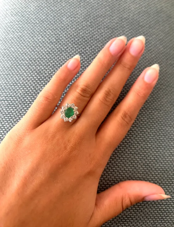 Bague Marguerite Emeraude & Diamants
