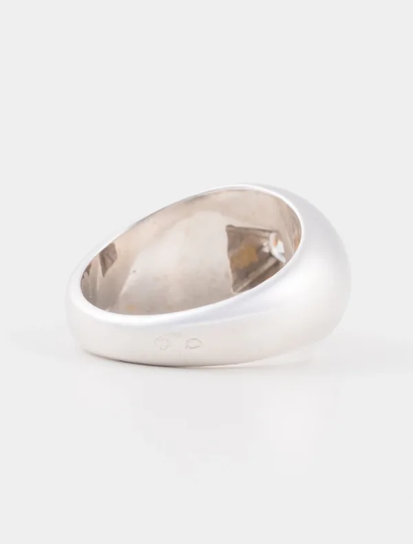 Bague Jonc Or Blanc & Solitaire
