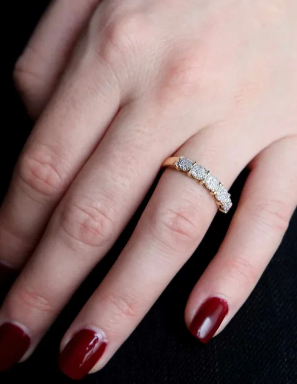 Bague Alliance Or jaune, Or blanc Diamants