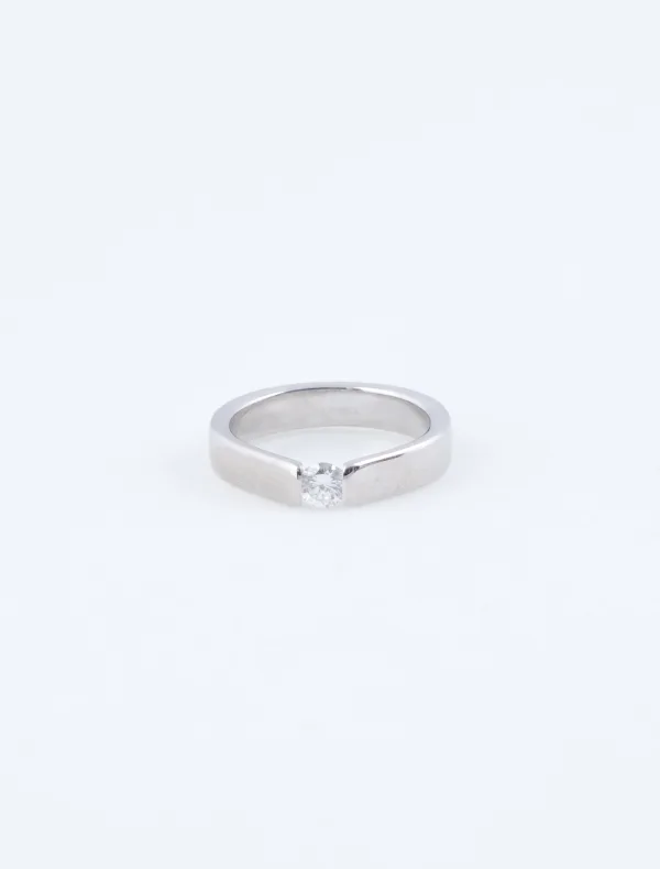 Bague Diamant Solitaire Or Blanc