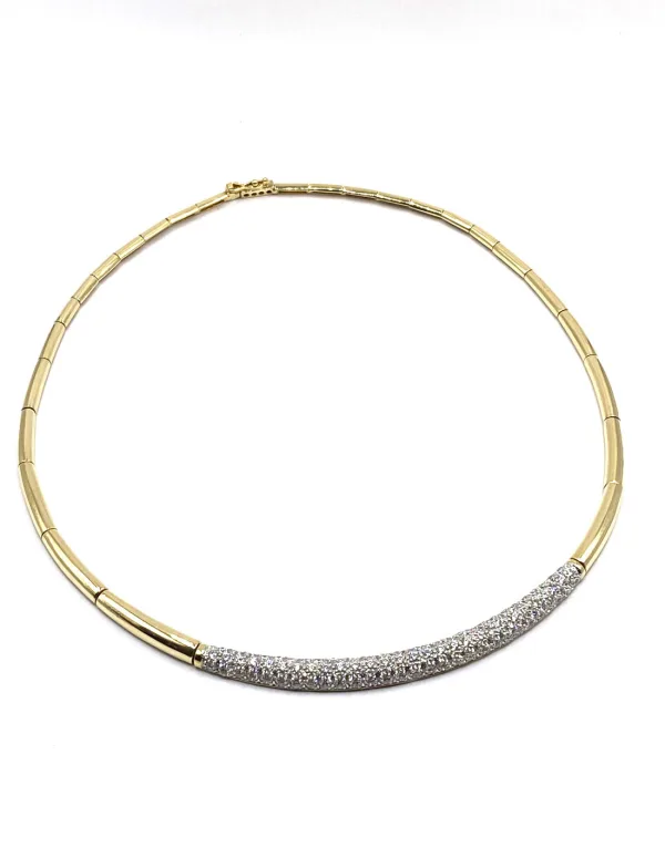 Collier jonc articulé or jaune