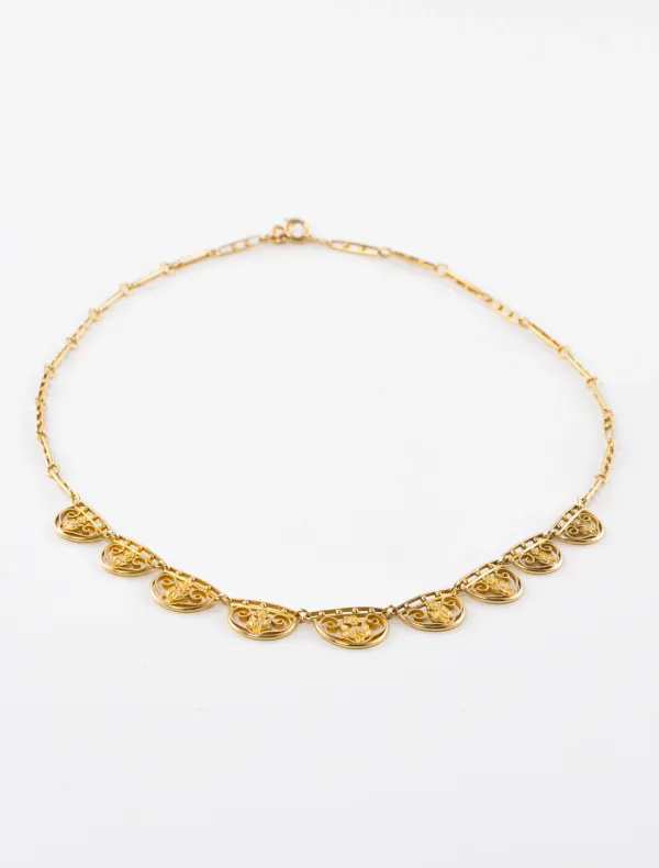 Collier Ancien Draperie Or Jaune