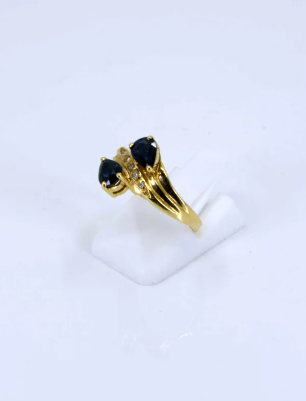 Bague Toi & Moi Or Jaune, Saphirs & Diamants