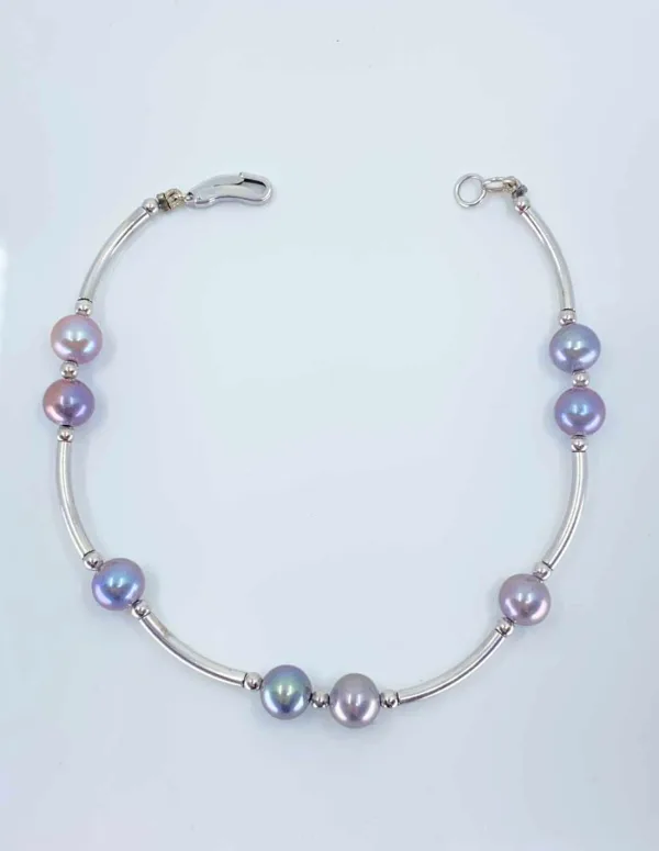 Bracelet Or Gris & Perles d'Eau Douce