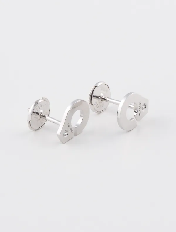 Puces d'oreilles Menottes dinh van  Or blanc & Diamants