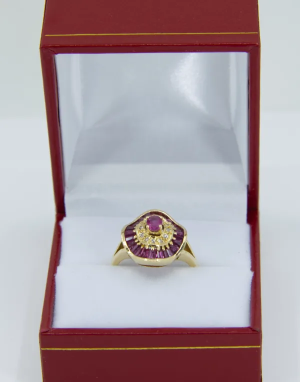 Bague Jupe Or Jaune & Saphirs Roses
