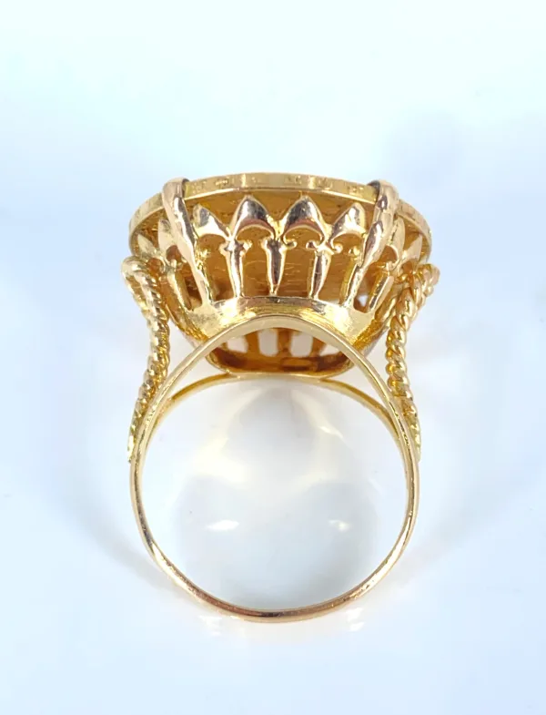 Bague porte pièce de 20 francs en or 18 carats