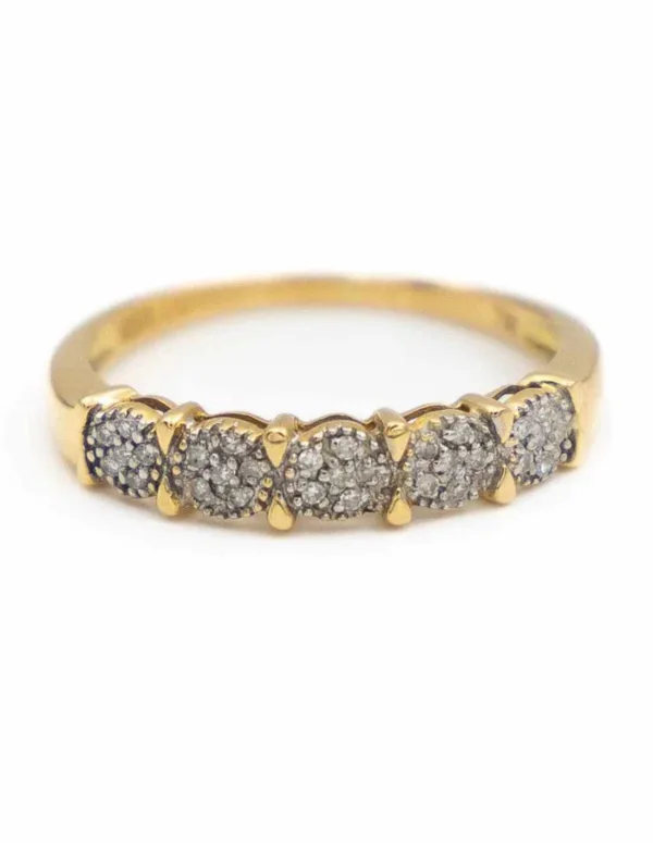 Bague Alliance Or jaune, Or blanc Diamants