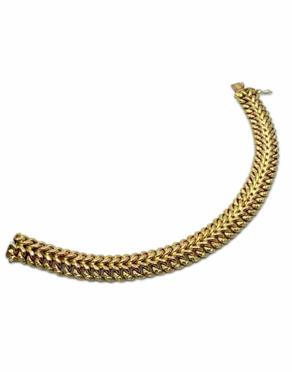 Bracelet Vintage Maille Americaine Or Jaune