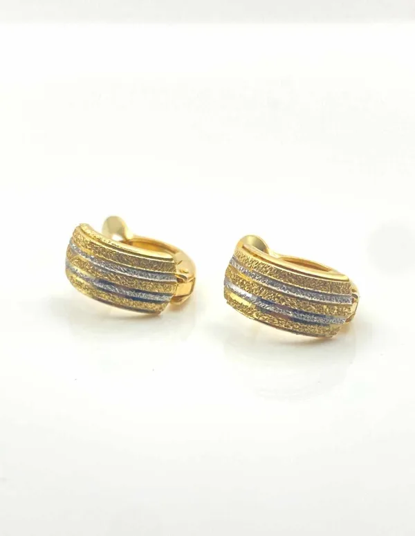 Boucles d'Oreilles Or Jaune & Or Blanc