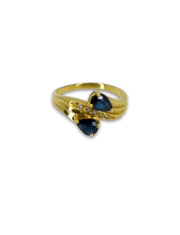 Bague Toi & Moi Or Jaune, Saphirs & Diamants